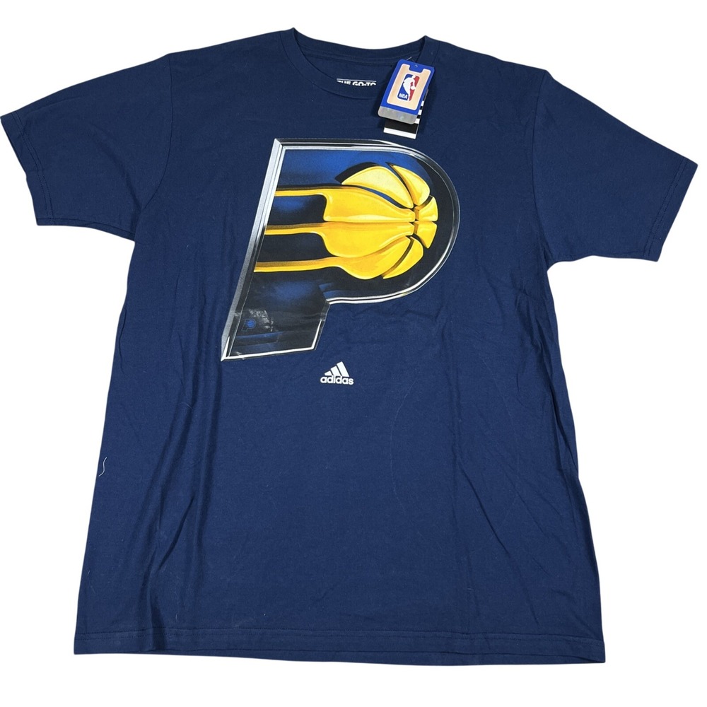 Adidas Indiana Pacers NBA Graphic T-Shirt Mens Large Navy Blue The Go-To Tee NWT